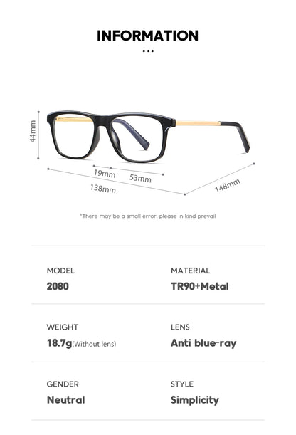 نظارات مستطيلة الشكل بتصميم كلاسيكي وأذرع زنبركية