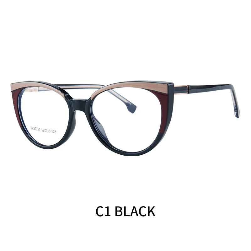 نظارات طبية متدرجة مصنوعة يدويًا من الأسيتات بتصميم عين القطة