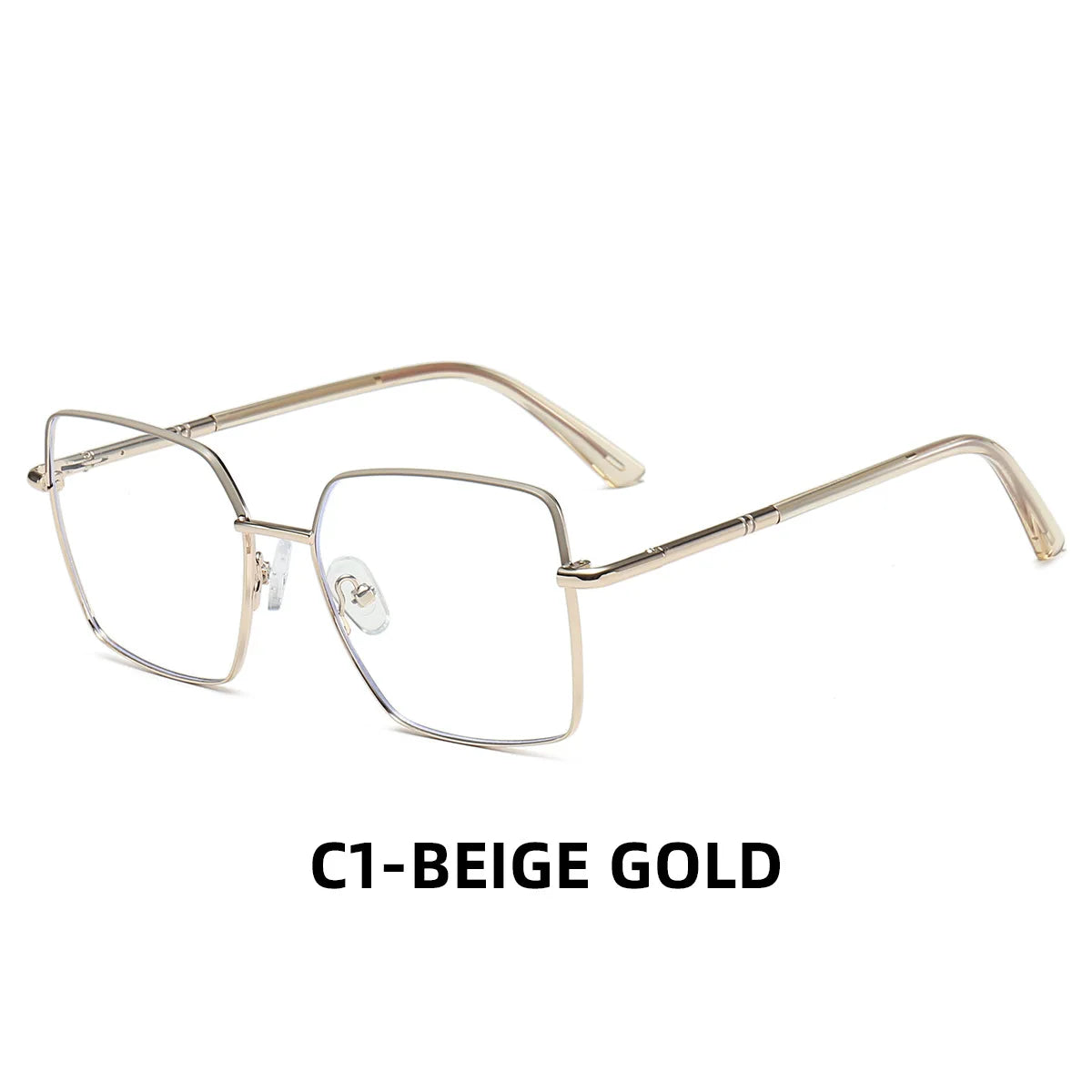 نظارات طبية لقصر النظر بضوء أزرق على شكل فراشة معدنية