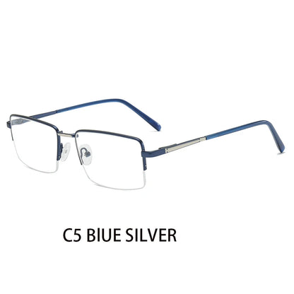 Half Rimless Rectangle Progressive Prescription Glasses
