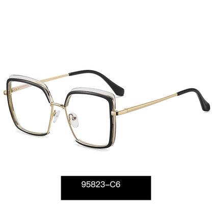 نظارات طبية يدوية الصنع على شكل فراشة متعددة الأضلاع لعلاج قصر النظر