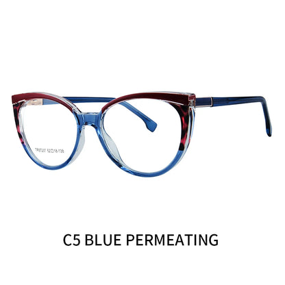 نظارات طبية متدرجة مصنوعة يدويًا من الأسيتات بتصميم عين القطة