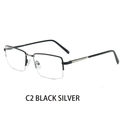 Half Rimless Rectangle Progressive Prescription Glasses