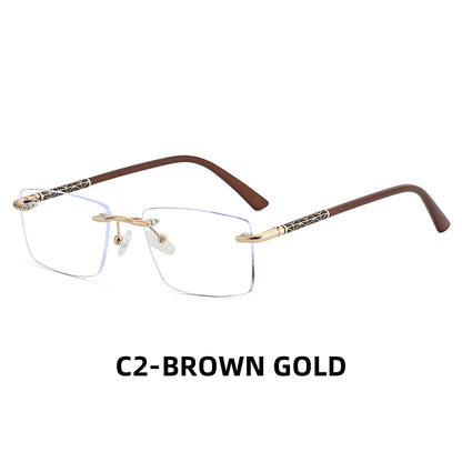 Rimless Photochromic Blue Light Progressive Glasses