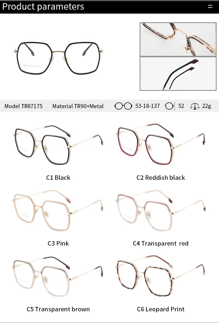 نظارات طبية مربعة معدنية متعددة البؤر