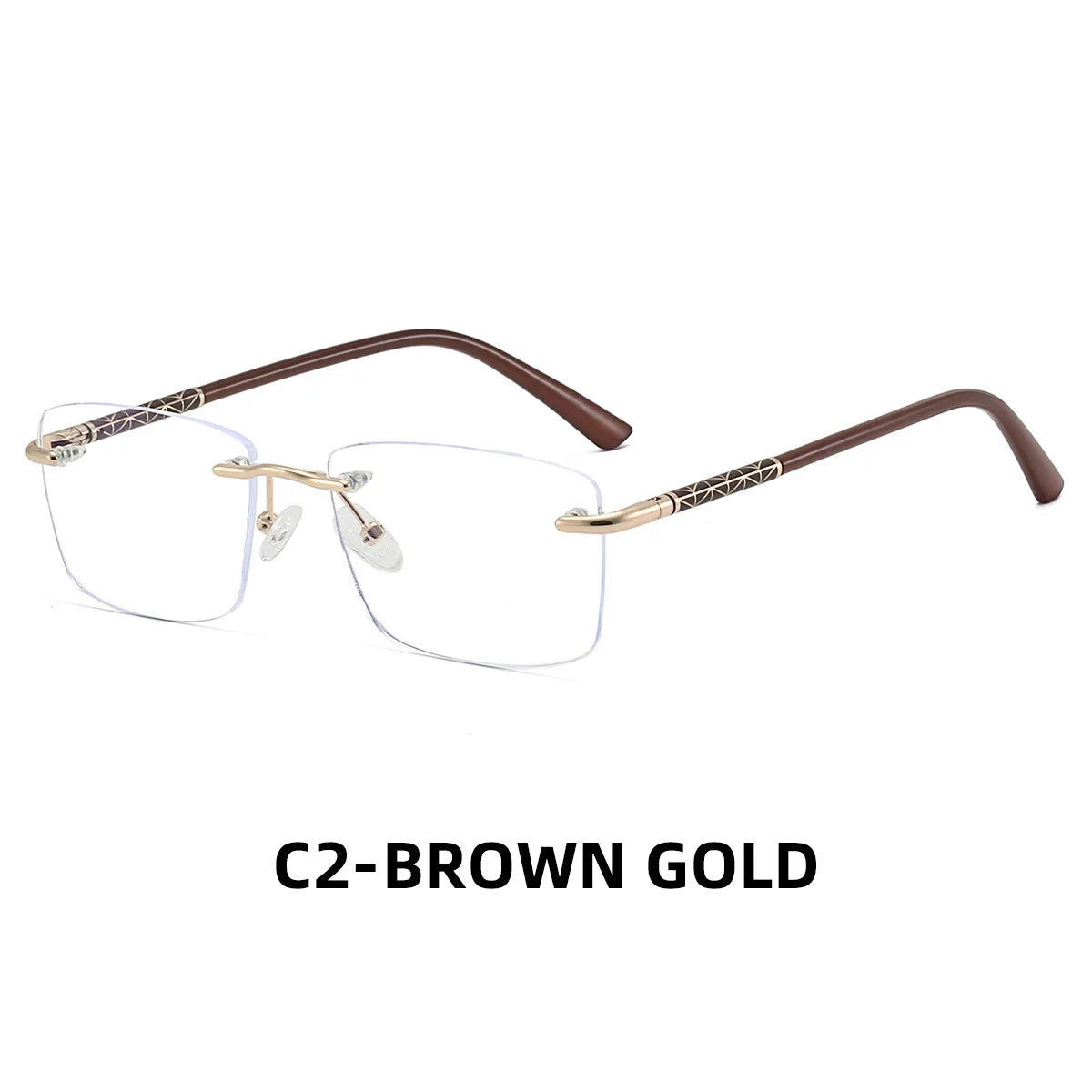 نظارات واقية من الضوء الأزرق مستطيلة الشكل بدون إطار معدني