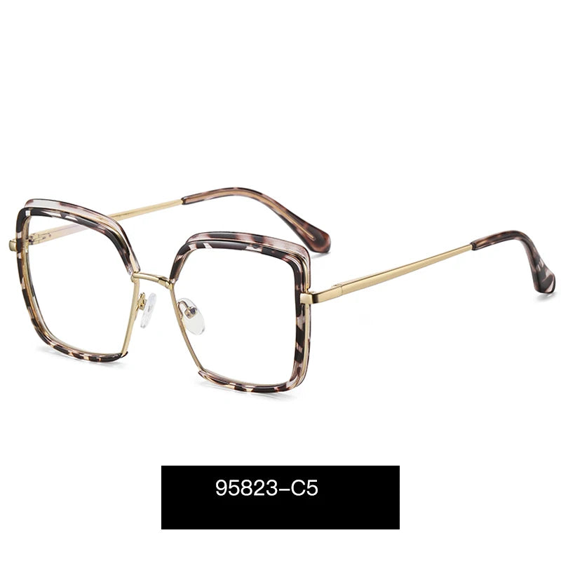 نظارات طبية يدوية الصنع على شكل فراشة متعددة الأضلاع لعلاج قصر النظر