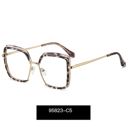 نظارات طبية يدوية الصنع على شكل فراشة متعددة الأضلاع لعلاج قصر النظر