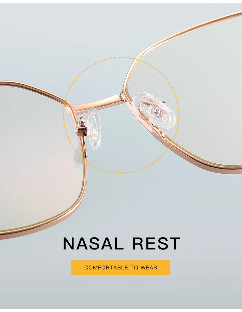 Cat Eye Metal Progressive Photochromic Glasses