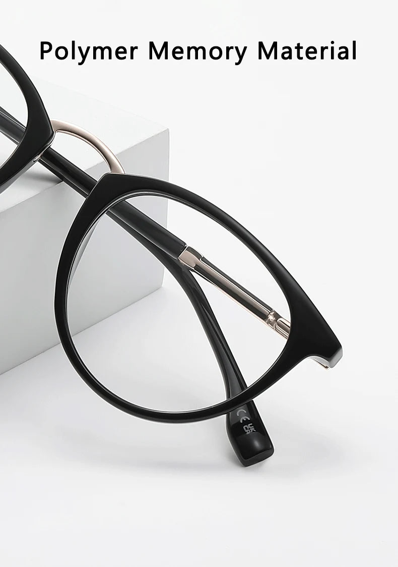 نظارات حماية من الضوء الأزرق دائرية الشكل مصنوعة من الأسيتات، مصممة لحماية من الضوء الأزرق التدريجي.