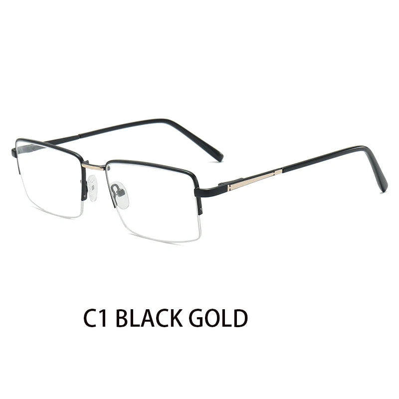 Half Rimless Rectangle Progressive Prescription Glasses