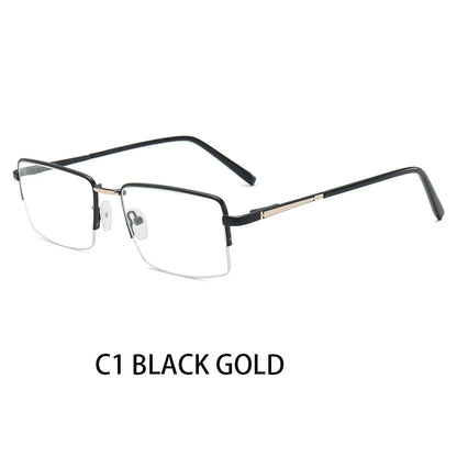 Half Rimless Rectangle Progressive Prescription Glasses