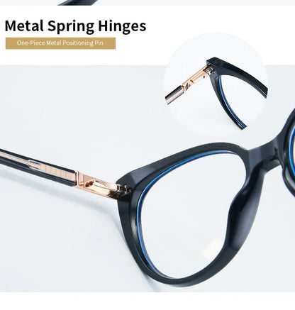 نظارات طبية متدرجة مصنوعة يدويًا من الأسيتات بتصميم عين القطة