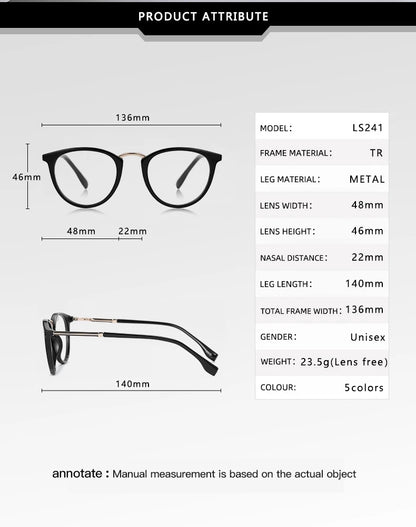 نظارات حماية من الضوء الأزرق دائرية الشكل مصنوعة من الأسيتات، مصممة لحماية من الضوء الأزرق التدريجي.