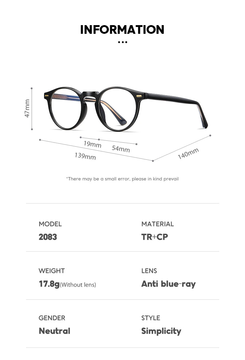 نظارات دائرية عتيقة اللون متغيرة اللون مع حماية من الأشعة فوق البنفسجية UV400