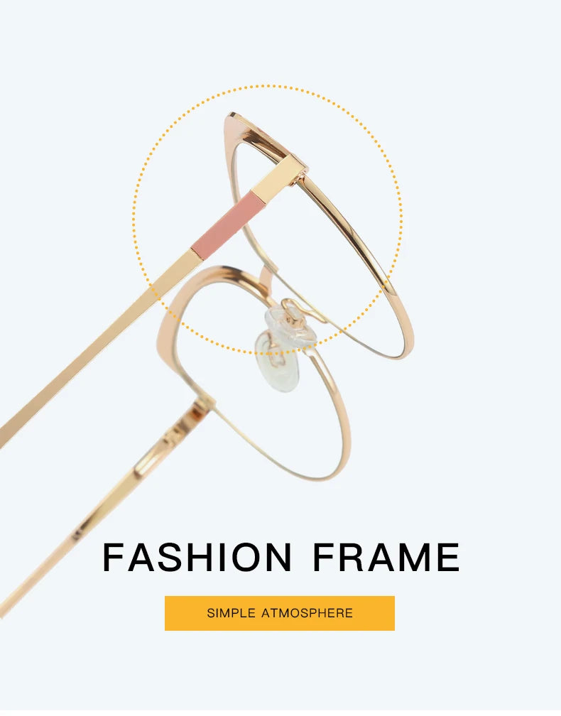 نظارات طبية معدنية متغيرة اللون على شكل عين القط