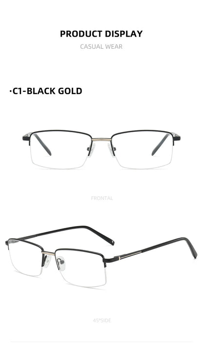 نظارات نصف إطار مستطيلة الشكل متعددة البؤر