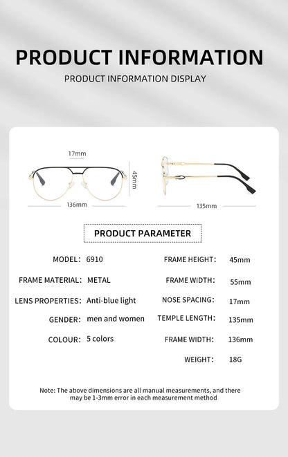 نظارات طيار دائرية متغيرة اللون للضوء الأزرق