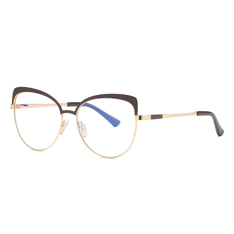 نظارات طبية معدنية متغيرة اللون على شكل عين القط