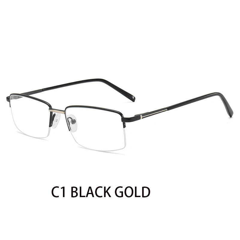 نظارات نصف إطار مستطيلة الشكل متعددة البؤر