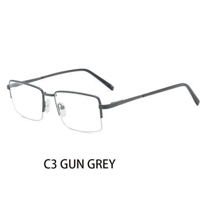 Half Rimless Rectangle Progressive Prescription Glasses