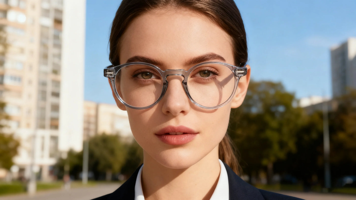 نظارات دائرية عتيقة اللون متغيرة اللون مع حماية من الأشعة فوق البنفسجية UV400