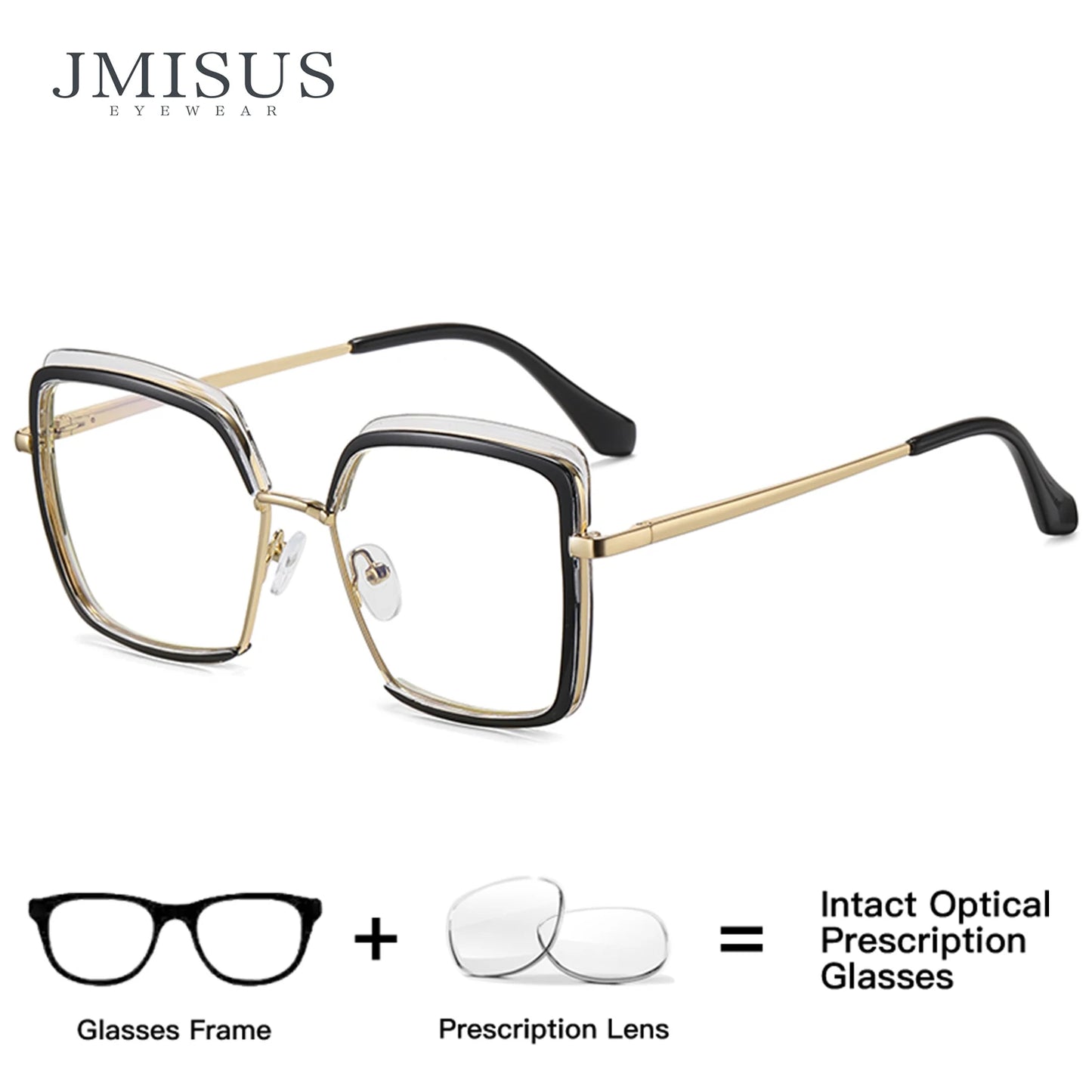 نظارات طبية يدوية الصنع على شكل فراشة متعددة الأضلاع لعلاج قصر النظر