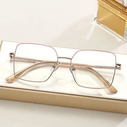 نظارات طبية لقصر النظر بضوء أزرق على شكل فراشة معدنية