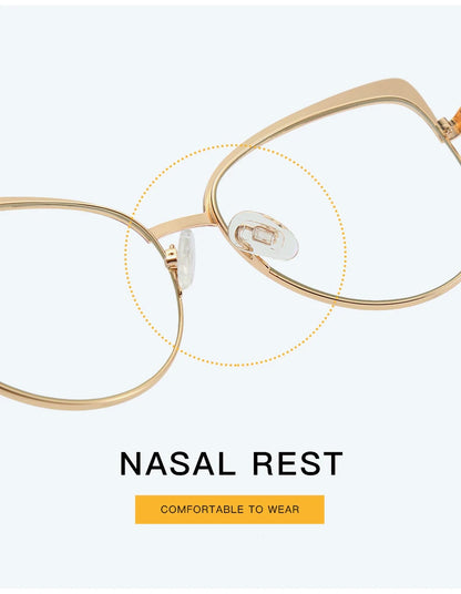 نظارات طبية معدنية متغيرة اللون على شكل عين القط