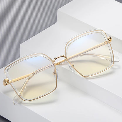 نظارات طبية يدوية الصنع على شكل فراشة متعددة الأضلاع لعلاج قصر النظر