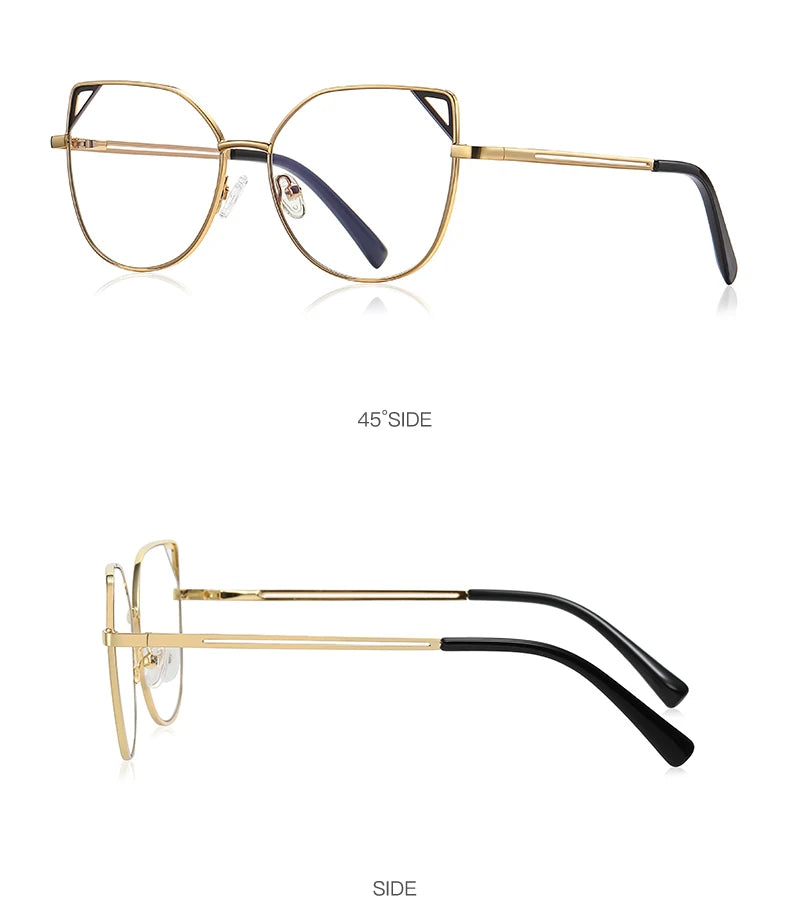 Cat Eye Metal Photochromic Myopia Glasses