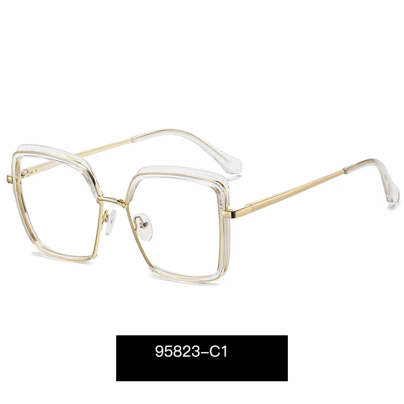 نظارات طبية يدوية الصنع على شكل فراشة متعددة الأضلاع لعلاج قصر النظر