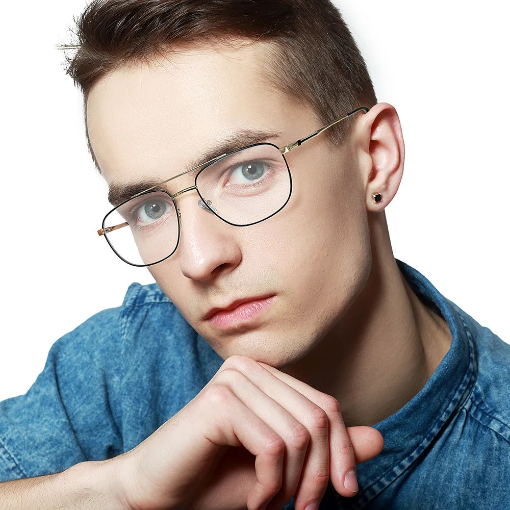 نظارات طيار متعددة البؤر ذات جسر مزدوج