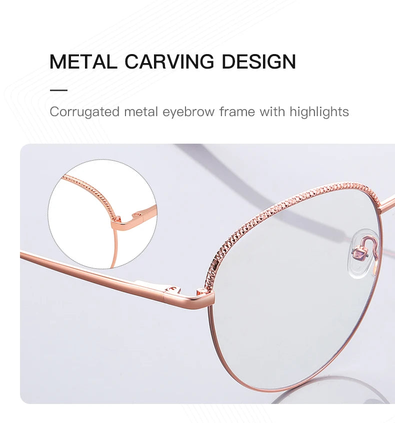 Fashion Round Metal Photochromic Prescription Glasses