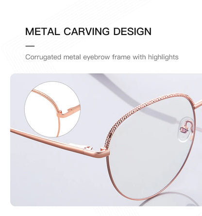 Fashion Round Metal Photochromic Prescription Glasses