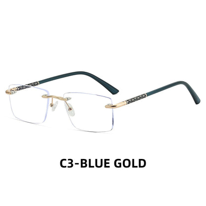 Rimless Photochromic Blue Light Progressive Glasses