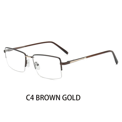 Half Rimless Rectangle Progressive Prescription Glasses