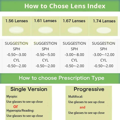 Rimless Photochromic Blue Light Progressive Glasses