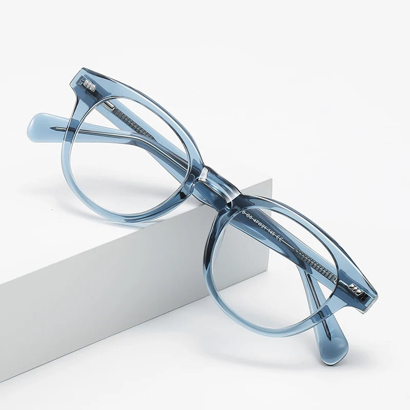 نظارات طبية بيضاوية الشكل ذات عدسات متغيرة اللون على الطراز الكوري