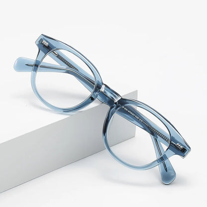 نظارات طبية بيضاوية الشكل ذات عدسات متغيرة اللون على الطراز الكوري