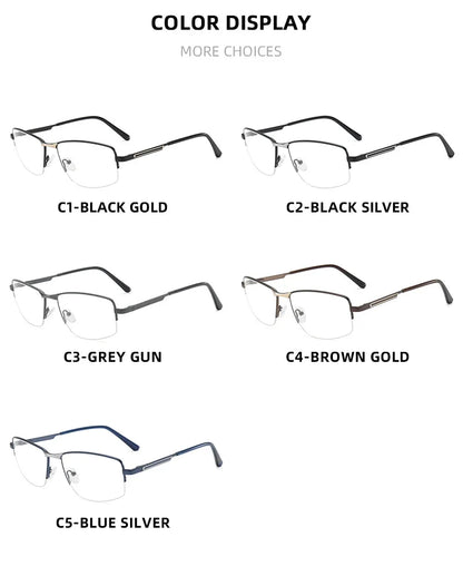 Half Rimless Photochromic Blue Light Glasses