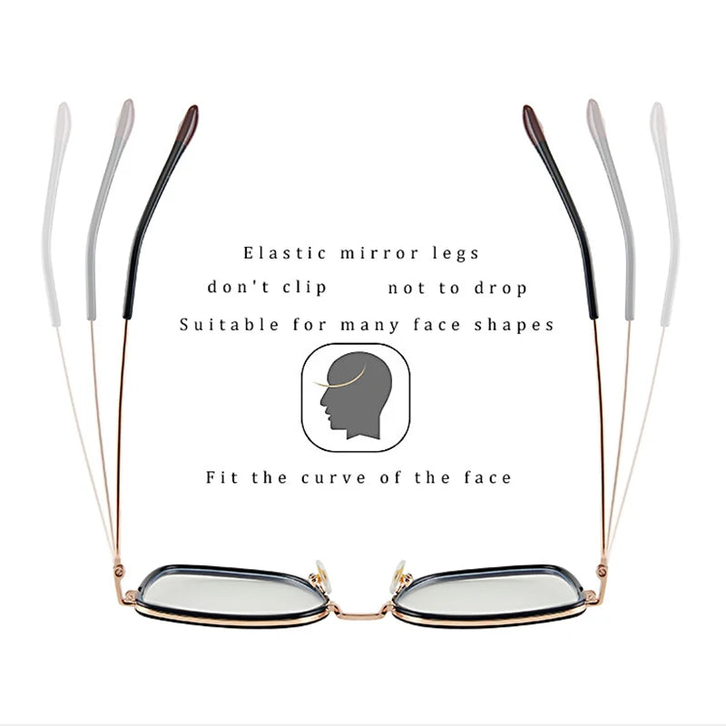 نظارات متعددة الأضلاع متدرجة اللون حساسة للضوء الأزرق