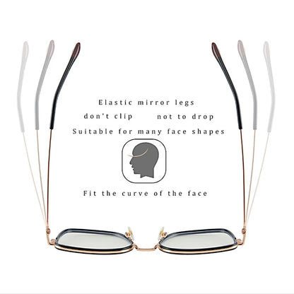 نظارات متعددة الأضلاع متدرجة اللون حساسة للضوء الأزرق