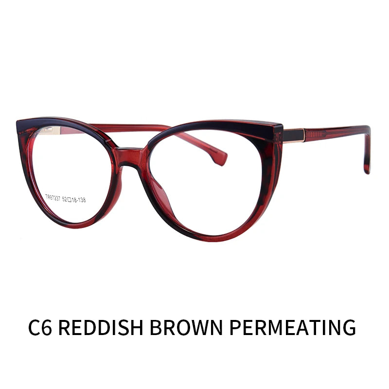 نظارات طبية متدرجة مصنوعة يدويًا من الأسيتات بتصميم عين القطة