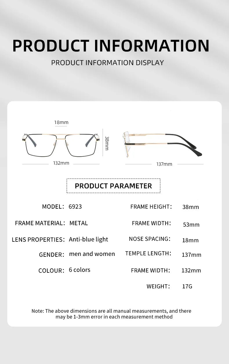 Pilot Square Progressive Blue Light Glasses