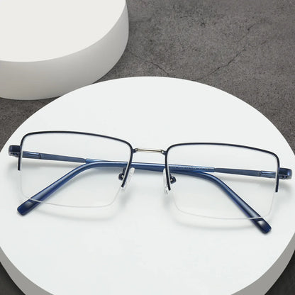 Half Rimless Rectangle Progressive Prescription Glasses